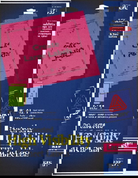 High-Visibility Permanent Laser Id Labels, 8.5 X 11, Asst. Neon, 15/pack